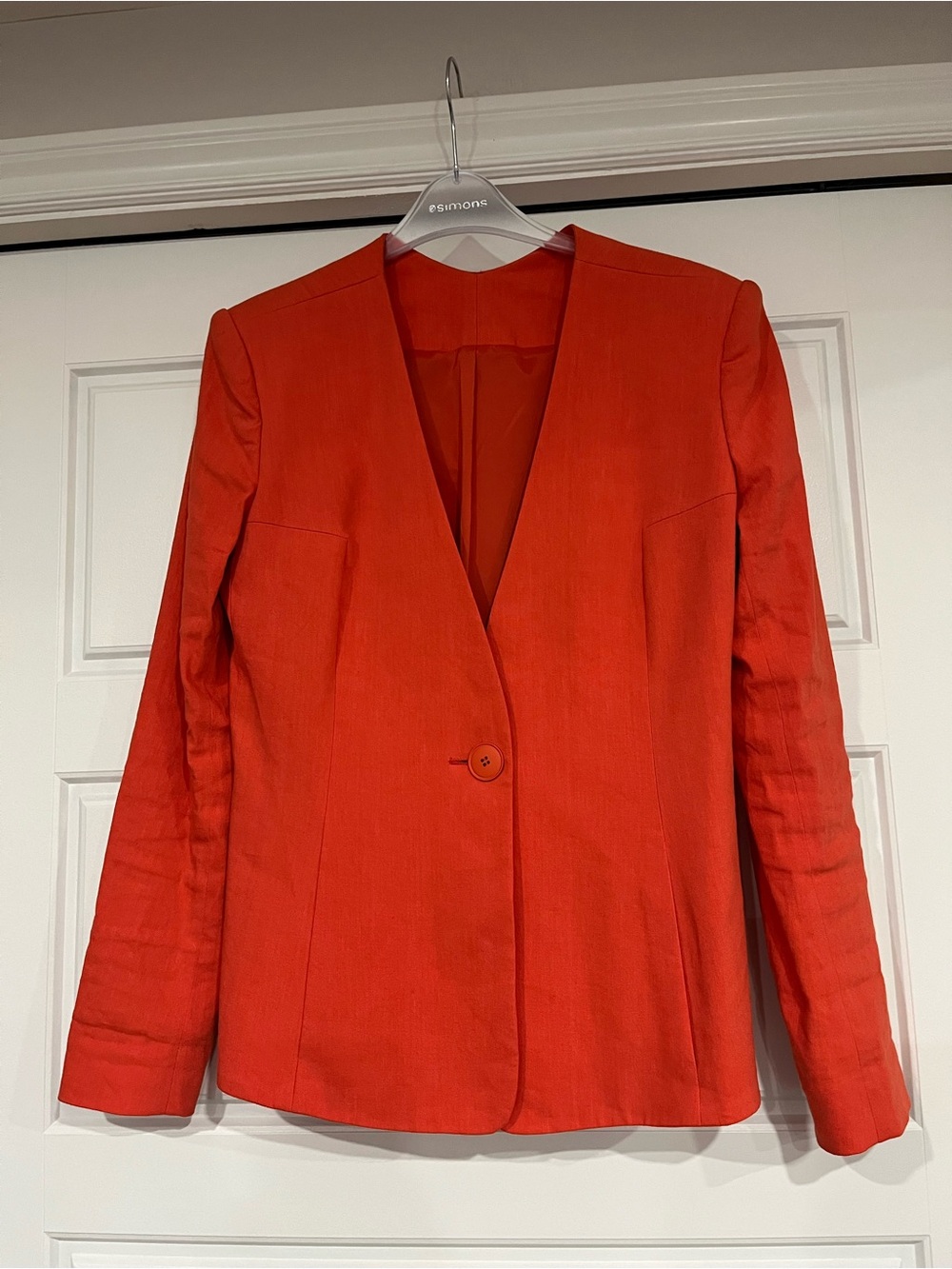 Women’s Single-Button Orange Blazer